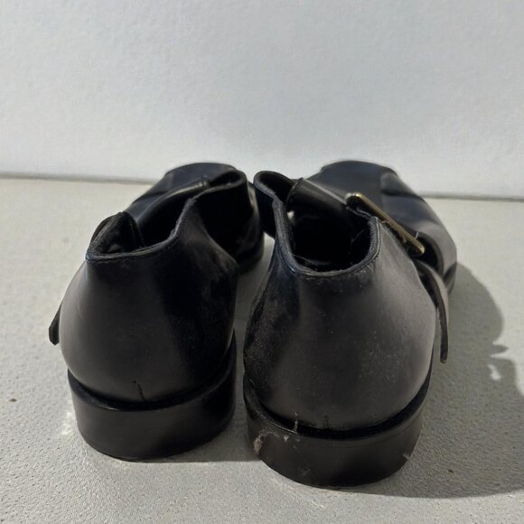 Cole Haan Black Leather Fisherman Sandals